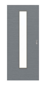Frontansicht von Schiebetür Strukturiert Hygge Grau LA 24 mittig Basic - Huga