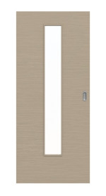 Frontansicht von Schiebetür Strukturiert Taupe LA 24 Basic - Huga