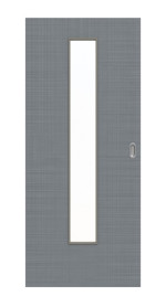 Frontansicht von Schiebetür Cotton like Hygge Grau LA 24 mittig Basic - Huga