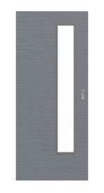 Frontansicht von Schiebetür Strukturiert Hygge Grau LA 24 schlossseitig Basic - Huga