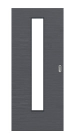 Frontansicht von Schiebetür Strukturiert Anthrazit LA 24 Basic - Huga