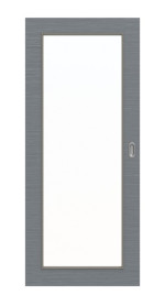 Frontansicht von Schiebetür Strukturiert Hygge Grau LA 27 Basic - Huga