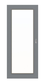 Frontansicht von Schiebetür Ultramatt Hygge Grau LA 27 Basic - Huga