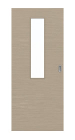 Frontansicht von Schiebetür Strukturiert Taupe LA 4 Basic - Huga