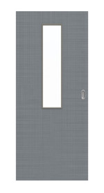 Frontansicht von Schiebetür Cotton like Hygge Grau LA 4 mittig Basic - Huga