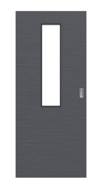 Frontansicht von Schiebetür Strukturiert Anthrazit LA 4 Basic - Huga