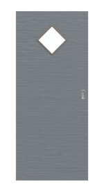 Frontansicht von Schiebetür Strukturiert Hygge Grau LA 6 Raute Basic - Huga