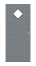 Frontansicht von Schiebetür Cotton like Hygge Grau LA 6 Raute Basic - Huga