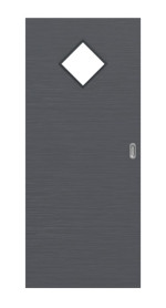 Frontansicht von Schiebetür Strukturiert Anthrazit LA 6 Basic - Huga