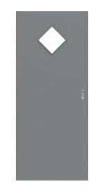 Frontansicht von Schiebetür Ultramatt Hygge Grau LA 6 Raute Basic - Huga