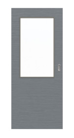 Frontansicht von Schiebetür Strukturiert Hygge Grau LA 7 Basic - Huga