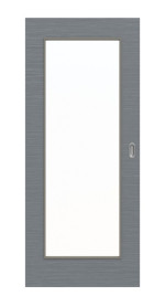 Frontansicht von Schiebetür Strukturiert Hygge Grau LA 8 Basic - Huga