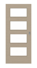 Frontansicht von Schiebetür Strukturiert Taupe LA 9 Basic - Huga