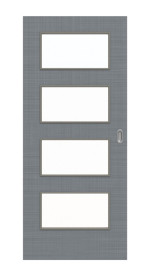 Frontansicht von Schiebetür Cotton like Hygge Grau LA 9 Basic - Huga