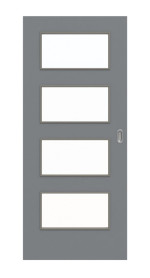 Frontansicht von Schiebetür Ultramatt Hygge Grau LA 9 Basic - Huga