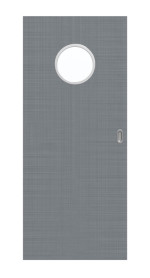 Frontansicht von Schiebetür Cotton like Hygge Grau LA Bullauge Basic - Huga