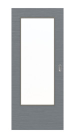 Frontansicht von Schiebetür Strukturiert Hygge Grau LA-DIN Basic - Huga