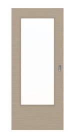 Frontansicht von Schiebetür Strukturiert Taupe LA-DIN Basic - Huga