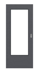 Frontansicht von Schiebetür Strukturiert Anthrazit DIN-LA Basic - Huga