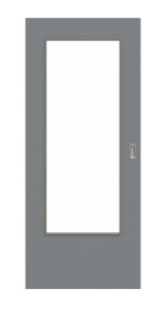 Frontansicht von Schiebetür Ultramatt Hygge Grau LA-DIN Basic - Huga