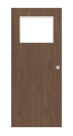 Frontansicht von WESTAG Schiebetür Nussbaum Trentino NU 717 Portalit CPL mit Lichtausschnitt LA-40