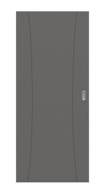 Frontansicht von Huga Schiebetür Signum 20 Hygge grau RAL 7037 Lack Concept