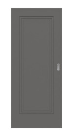 Frontansicht von Huga Schiebetür Signum 21 Hygge grau RAL 7037 Lack Concept