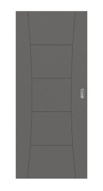 Frontansicht von Huga Schiebetür Signum 22 Hygge grau RAL 7037 Lack Concept