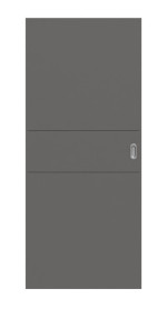 Frontansicht von Huga Schiebetür Signum 29 Hygge grau RAL 7037 Lack Concept