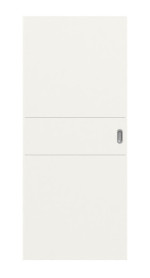 Frontansicht von Signum 29 Basic Lack Verkehrsweiß RAL 9016 Schiebetür - Huga