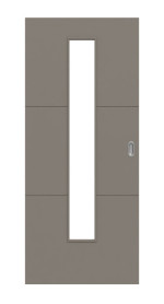 Frontansicht von Signum 31 LA 24 mittig Basic Lack Taupe RAL 7048 Schiebetür - Huga