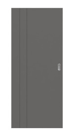 Frontansicht von Huga Schiebetür Signum 39 Hygge grau RAL 7037 Lack Concept