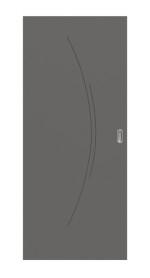 Frontansicht von Huga Schiebetür Signum 49 Hygge grau RAL 7037 Lack Concept