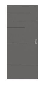 Frontansicht von Huga Schiebetür Signum 50 Hygge grau RAL 7037 Lack Concept