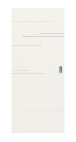 Frontansicht von Signum 50 Basic Lack Verkehrsweiß RAL 9016 Schiebetür - Huga