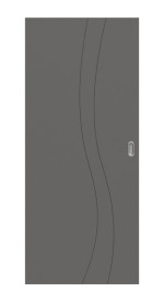 Frontansicht von Huga Schiebetür Signum 51 Hygge grau RAL 7037 Lack Concept
