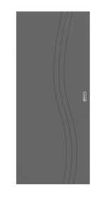 Frontansicht von Huga Schiebetür Signum 53 Hygge grau RAL 7037 Lack Concept