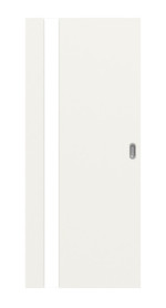 Frontansicht von Smart 1 Bandseite Basic Weißlack Schiebetür - Huga