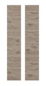 Frontansicht von HÖRMANN Schiebetür Pure 1 Nordeiche quer Duradecor DesignLine mit Lichtausschnitt mittig