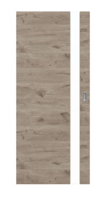 Frontansicht von HÖRMANN Schiebetür Pure 1 Nordeiche quer Duradecor DesignLine mit Lichtausschnitt Schlossseite