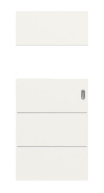 Frontansicht von Smart 2 quer Plain 80-7 Basic Weißlack Schiebetür - Huga