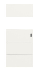 Frontansicht von Smart 2 quer Steel 80 Basic Weißlack Schiebetür - Huga