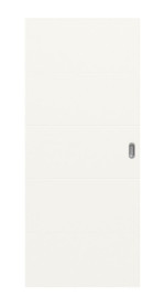 Frontansicht von HUGA Schiebetür Stripe 15 Verkehrsweiß RAL 9016 Duradecor DesignLine