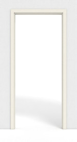 Frontansicht von GARANT Schiebetürsystem in der Wand laufend Weißlack 9010