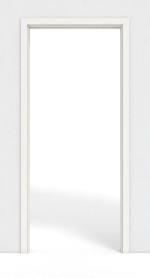 Frontansicht von GARANT Schiebetürsystem in der Wand laufend Weißlack 9016