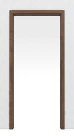 Frontansicht von WESTAG Schiebetürsystem in der Wand laufend Nussbaum Trentino NU 717 PortaLit CPL