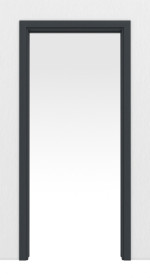 Frontansicht von LEBO Schiebetürsystem in der Wand laufend Ultramatt Anthrazit ähnl. RAL 7016 Versio