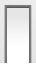 Frontansicht von LEBO Schiebetürsystem in der Wand laufend Ultramatt Hygge Grau ähnl. RAL 7037 Versio