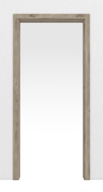 Frontansicht von HÖRMANN Schiebetürsystem in der Wand laufend Nordeiche Duradecor mit Zarge