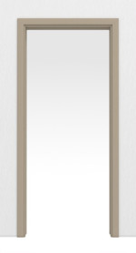 Frontansicht von Schiebetürsystem in der Wand laufend Ultramatt Taupe Versio - Huga